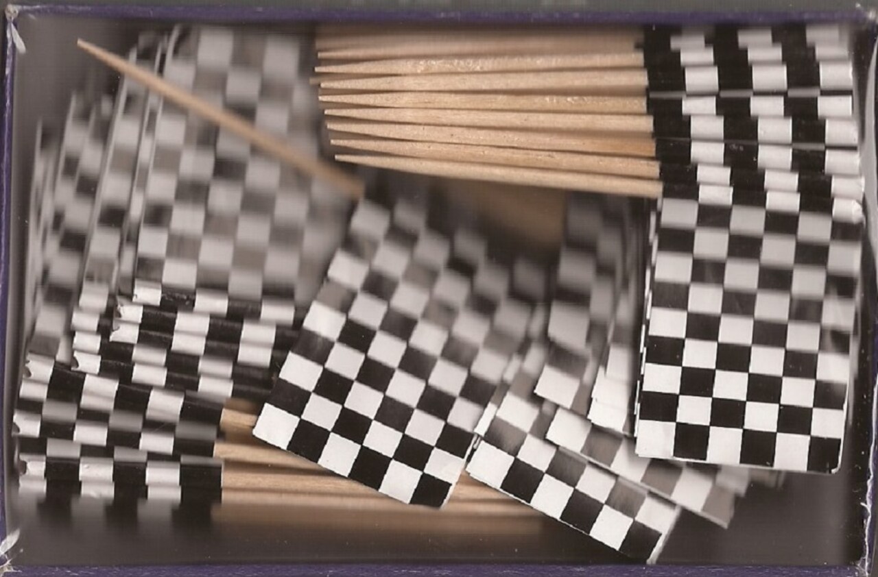 100 Checkered Toothpick Flags, 100 Cupcake Flag Toothpicks or Cocktail Picks